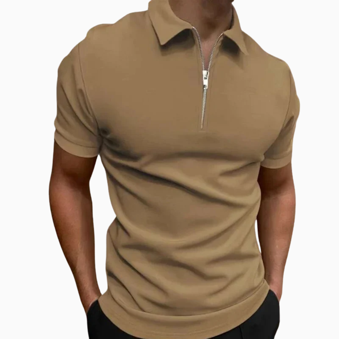 Polo Homme Zippé – Coupe Ajustée Tissu Respirant | Style Sportif Chic
