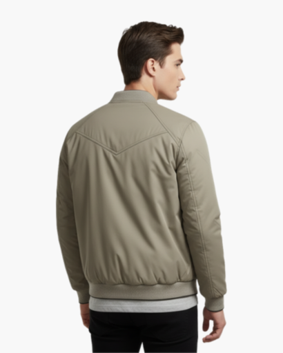 Veste Hiver Homme Bomber Matelassée – Col Montant Fermeture Éclair | Veste Homme Chaude Urbaine