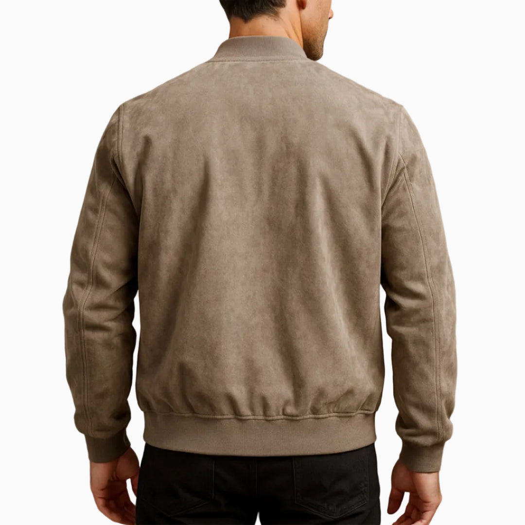 Veste Homme Bomber – Finition Suédine Zippée | Style Casual Chic