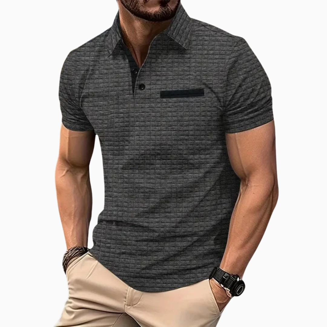 Emiliano polo homme manches courtes motif discret style élégant