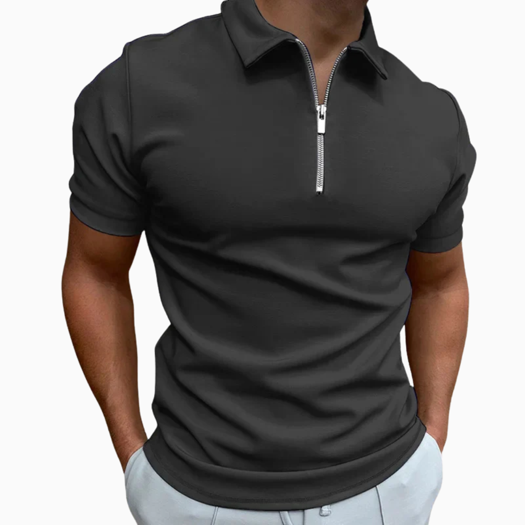 Polo Homme Zippé – Coupe Ajustée Tissu Respirant | Style Sportif Chic