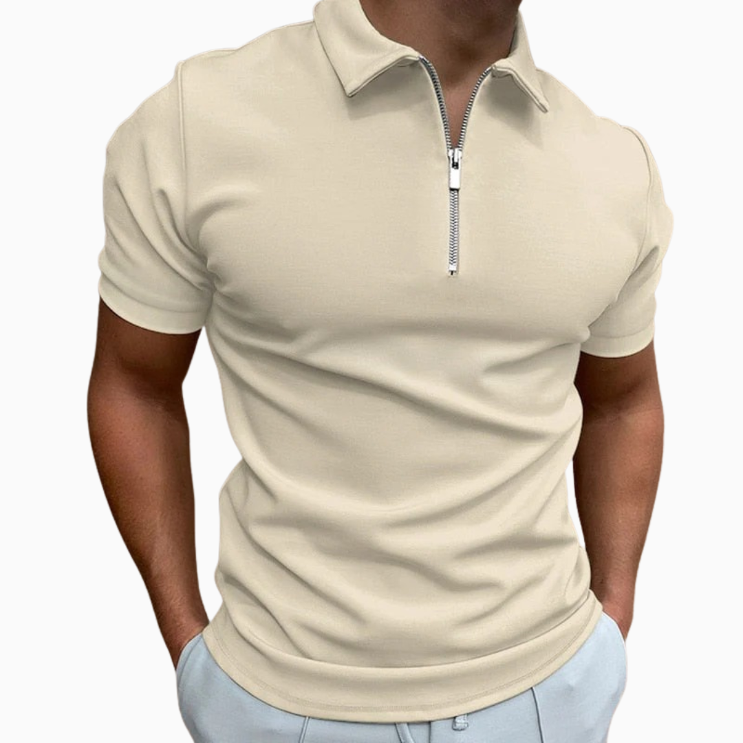 Polo Homme Col Zippé – Manches Courtes Coupe Moderne | Style Casual Chic Estival