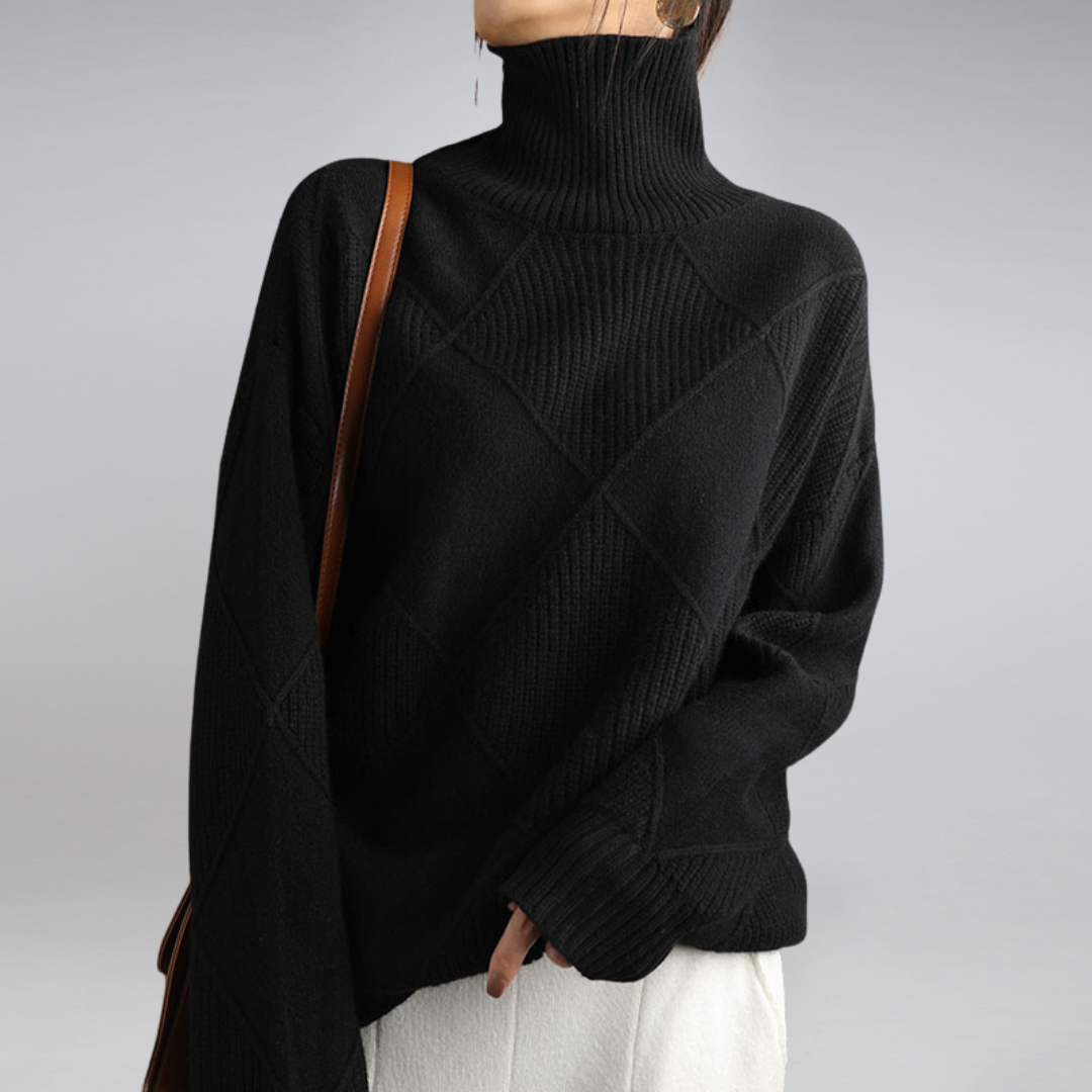 Pull Femme Col Roulé – Maille Douce Manches Longues | Style Tendance & Confort Hiver