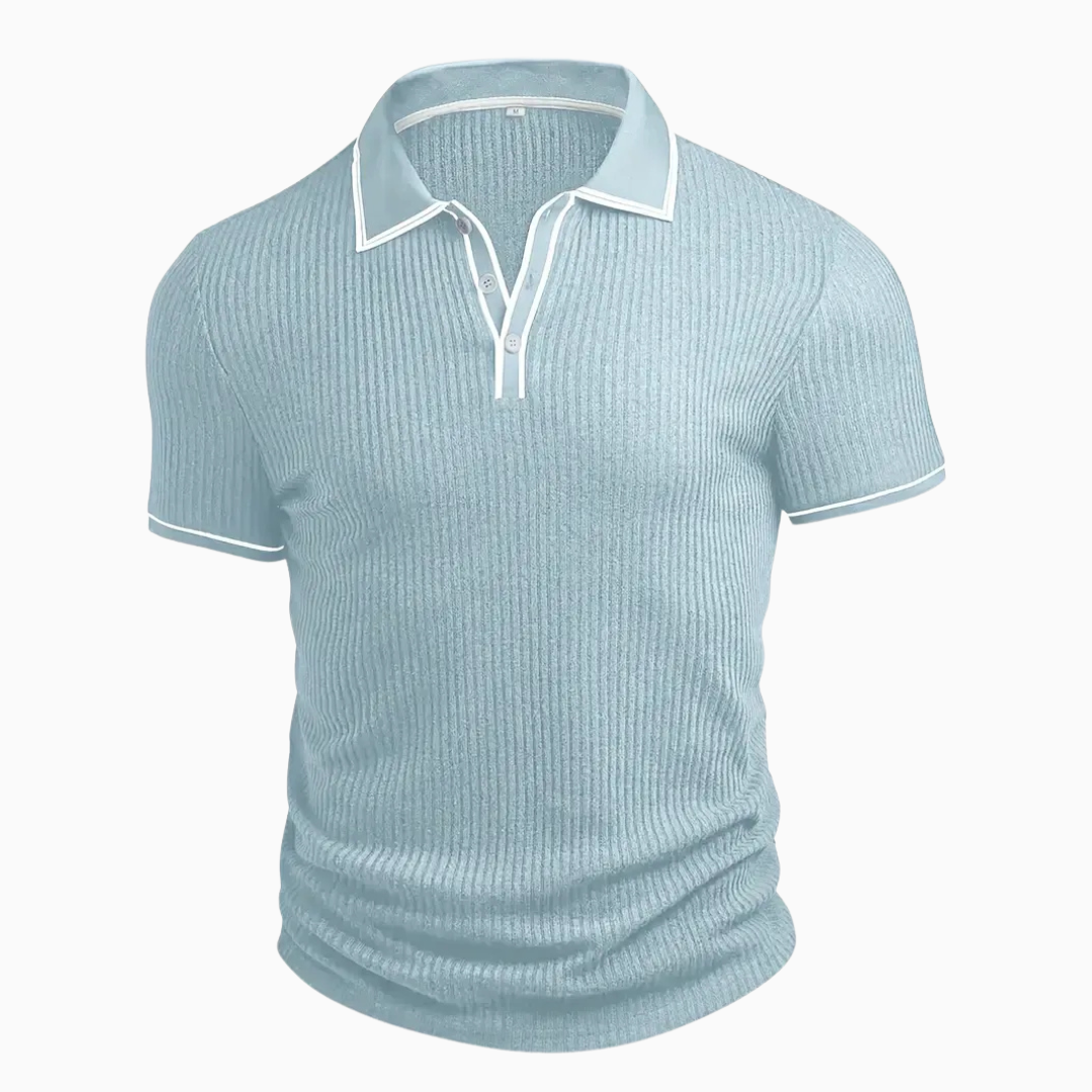 Polo Homme Slim – Texture Côtelée Finition Contrastée | Moderne & Estival