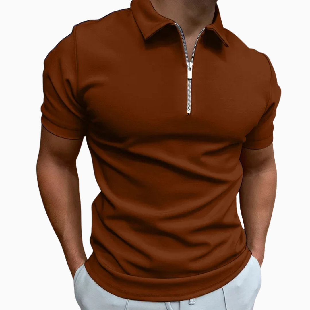 Polo Homme Zippé – Coupe Ajustée Tissu Respirant | Style Sportif Chic