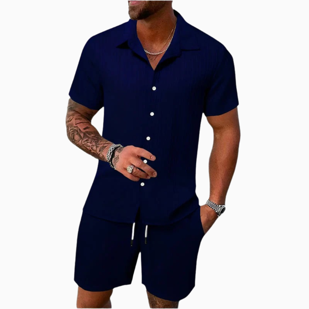 Ravio | Ensemble homme été côtelé élégant et confortable