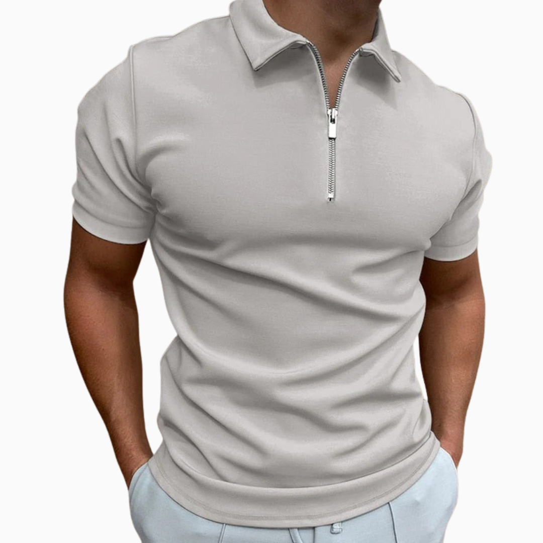 Polo Homme Col Zippé – Manches Courtes Coupe Moderne | Style Casual Chic Estival