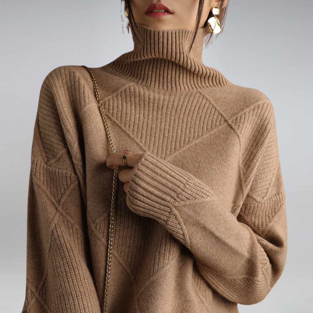 Pull Femme Col Roulé – Maille Douce Manches Longues | Style Tendance & Confort Hiver