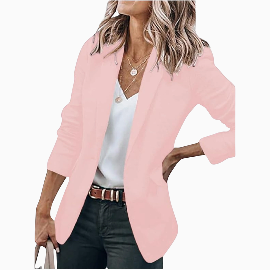 Blazer Femme Fluide Ouvert – Manches 3/4 Tissu Souple | Casual Élégant au Quotidien