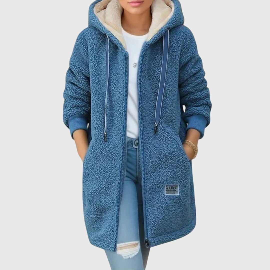 Manteau polaire à capuche pour femme