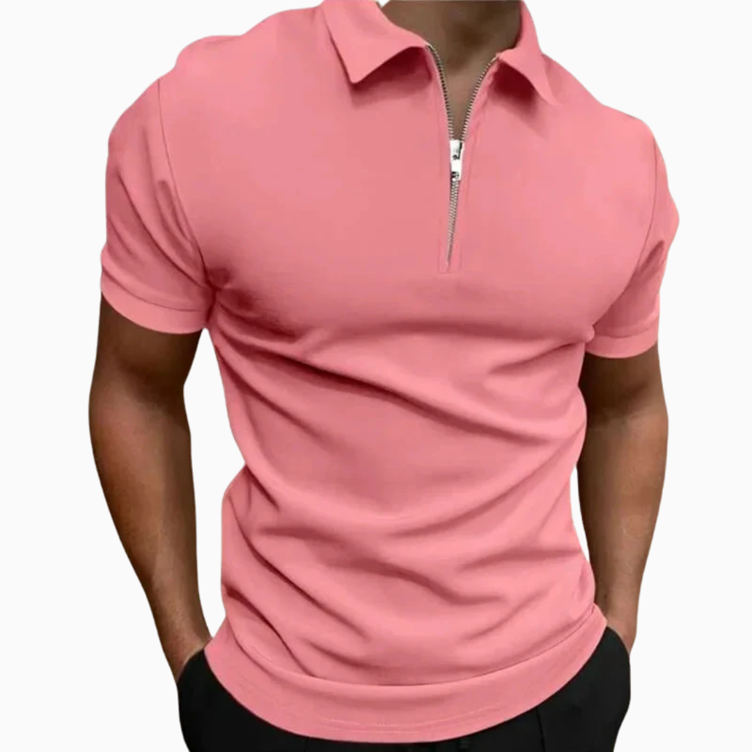 Polo Homme Zippé – Coupe Ajustée Tissu Respirant | Style Sportif Chic