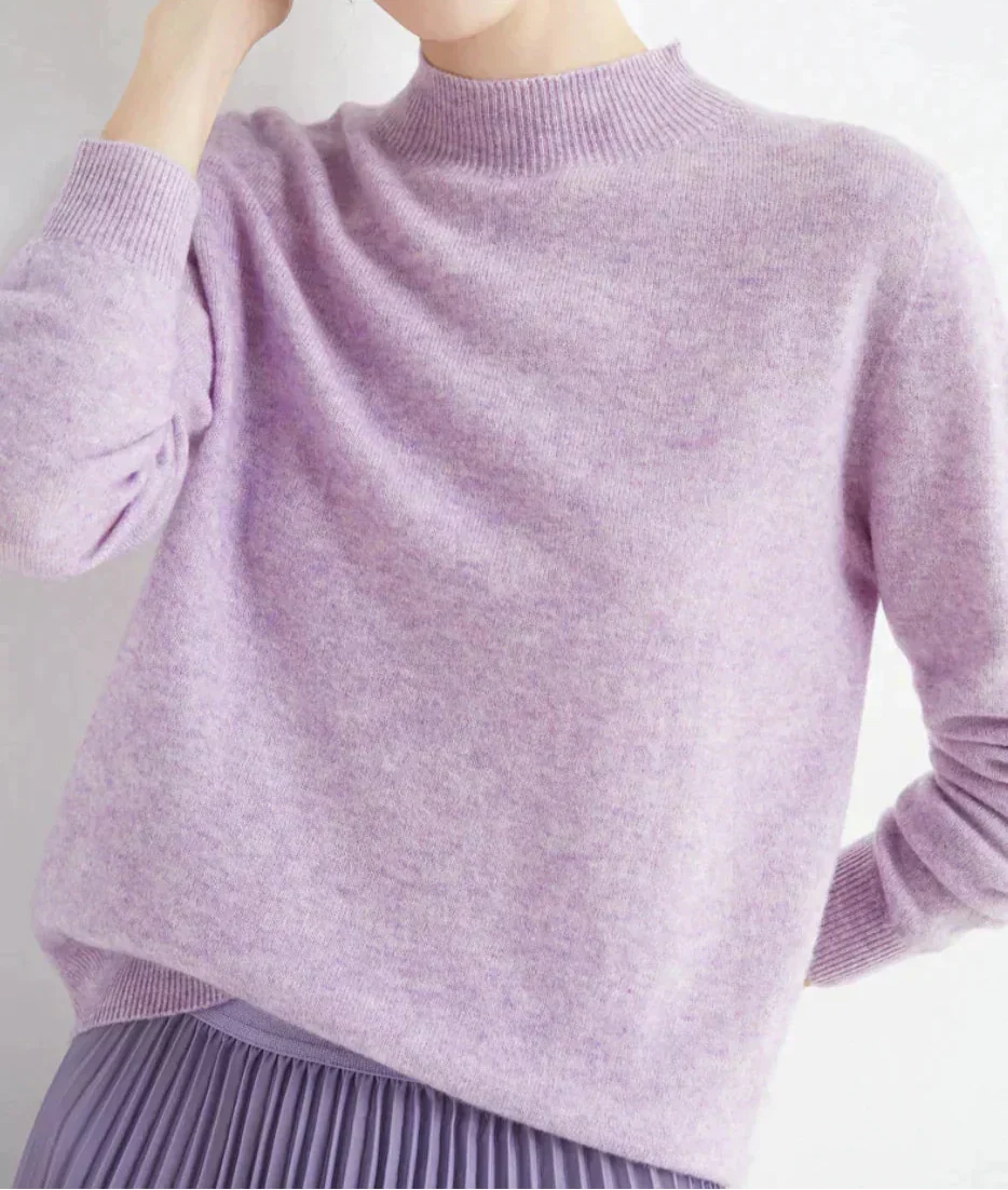 Pull Femme Cachemire – Manches Longues Doux & Luxueux | Style Élégant Automne Hiver