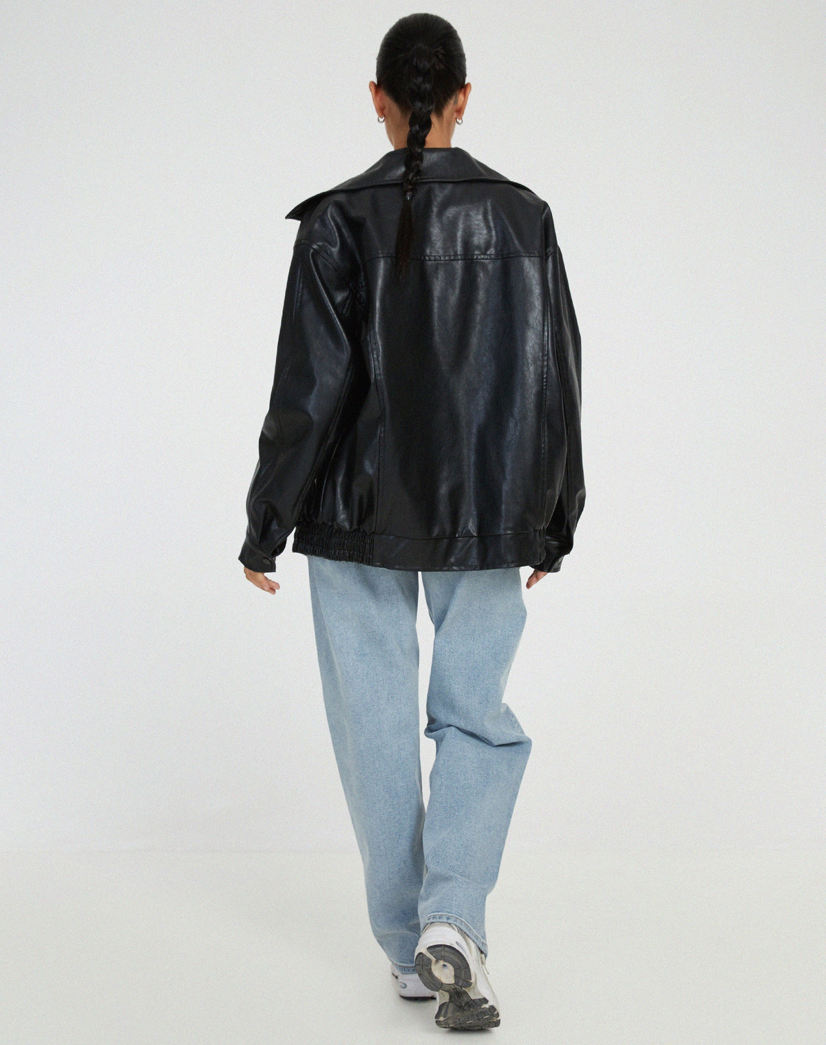 Blouson Femme Bomber Oversize Similicuir – Coupe Décontractée | Style Casual Chic Automne Hiver