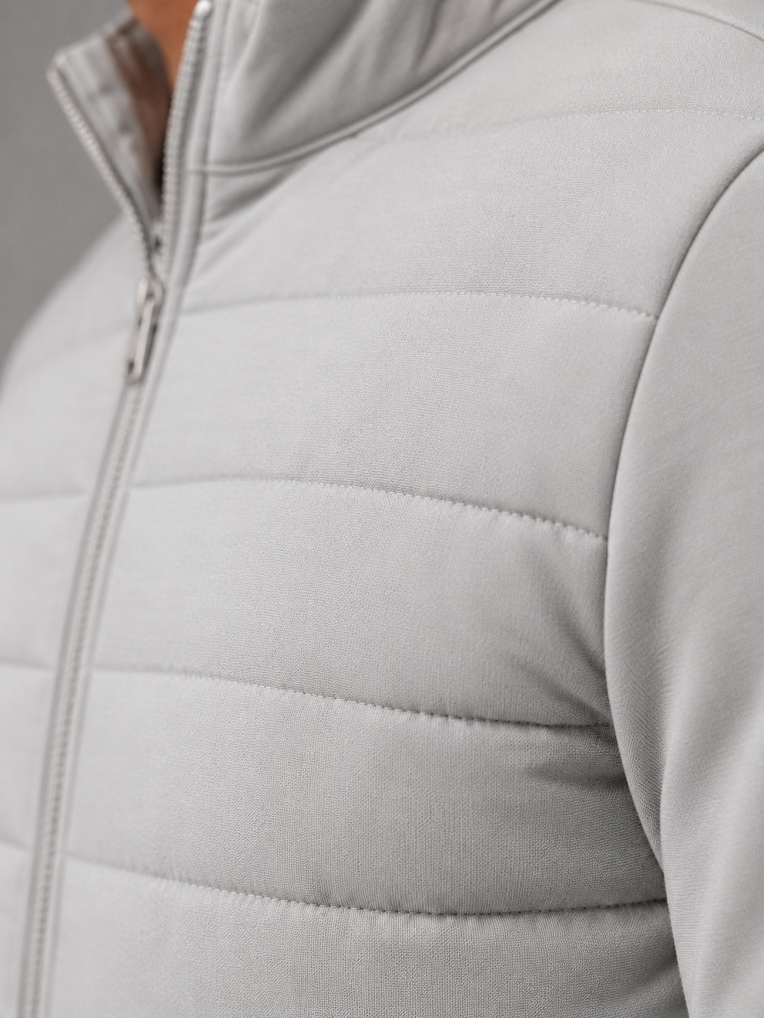 Veste Hybride Matelassée Homme Zippée – Col Droit Manches Jersey | Légèreté & Chaleur