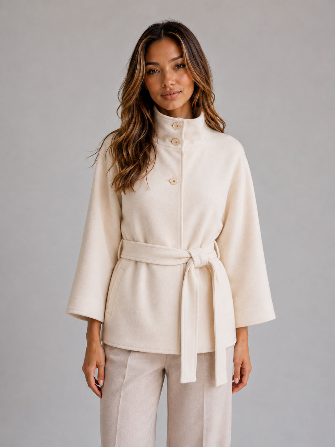 Veste Cape Femme Ceinturée – Coupe Élégante Sans Manches | Style Sophistiqué Automne Hiver