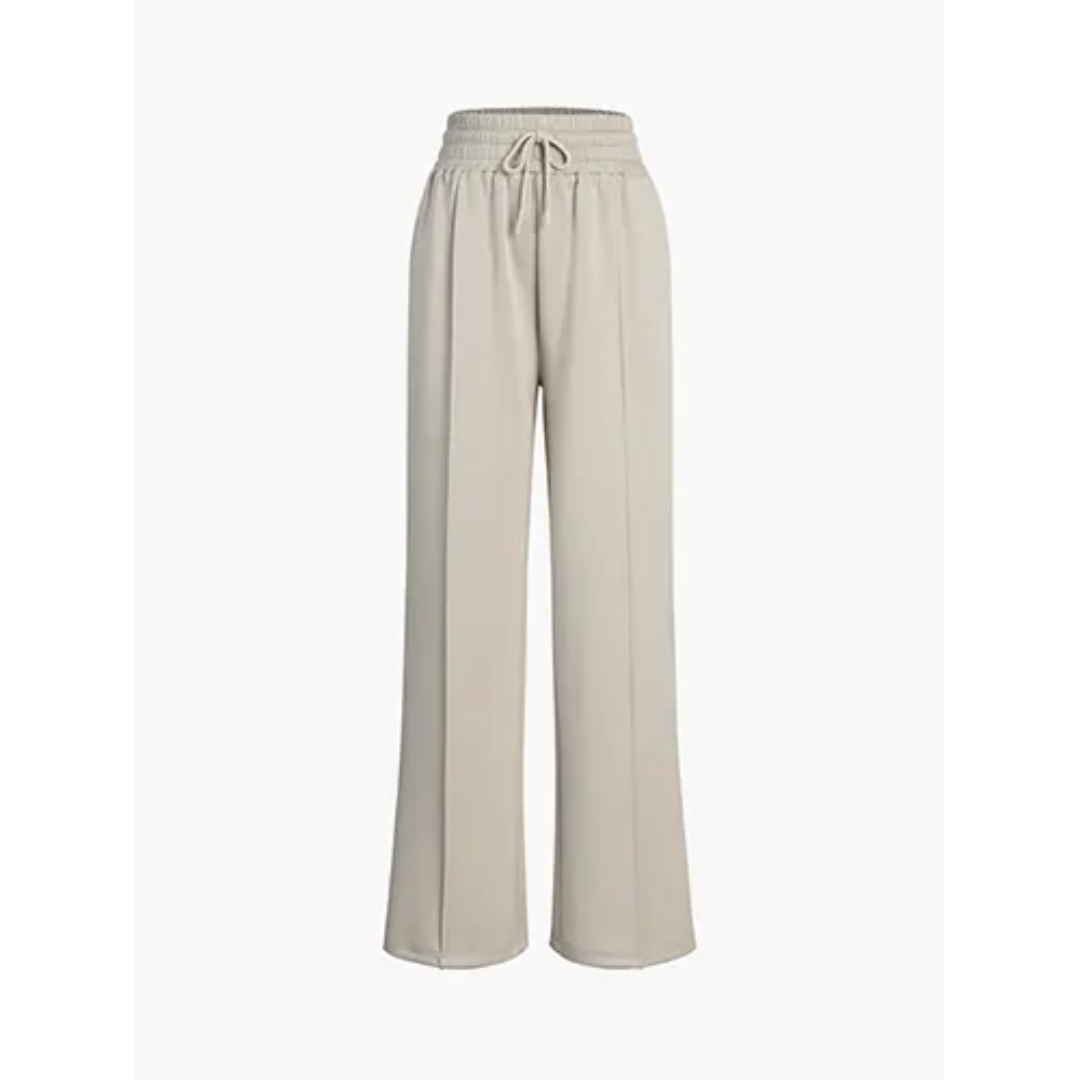 Chloé | pantalon jogging femme wide leg à taille élastique avec cordon de serrage
