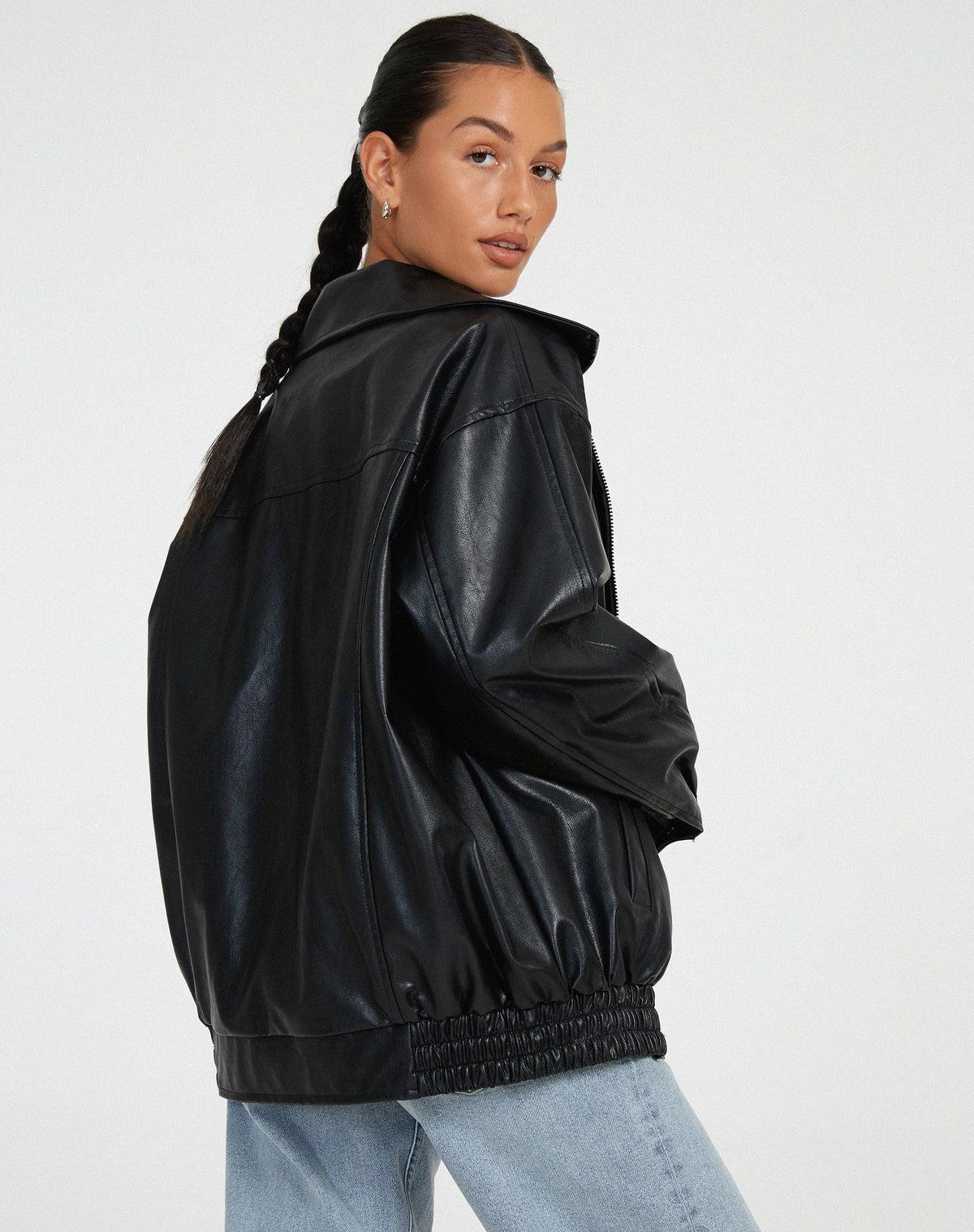 Blouson Femme Bomber Oversize Similicuir – Coupe Décontractée | Style Casual Chic Automne Hiver