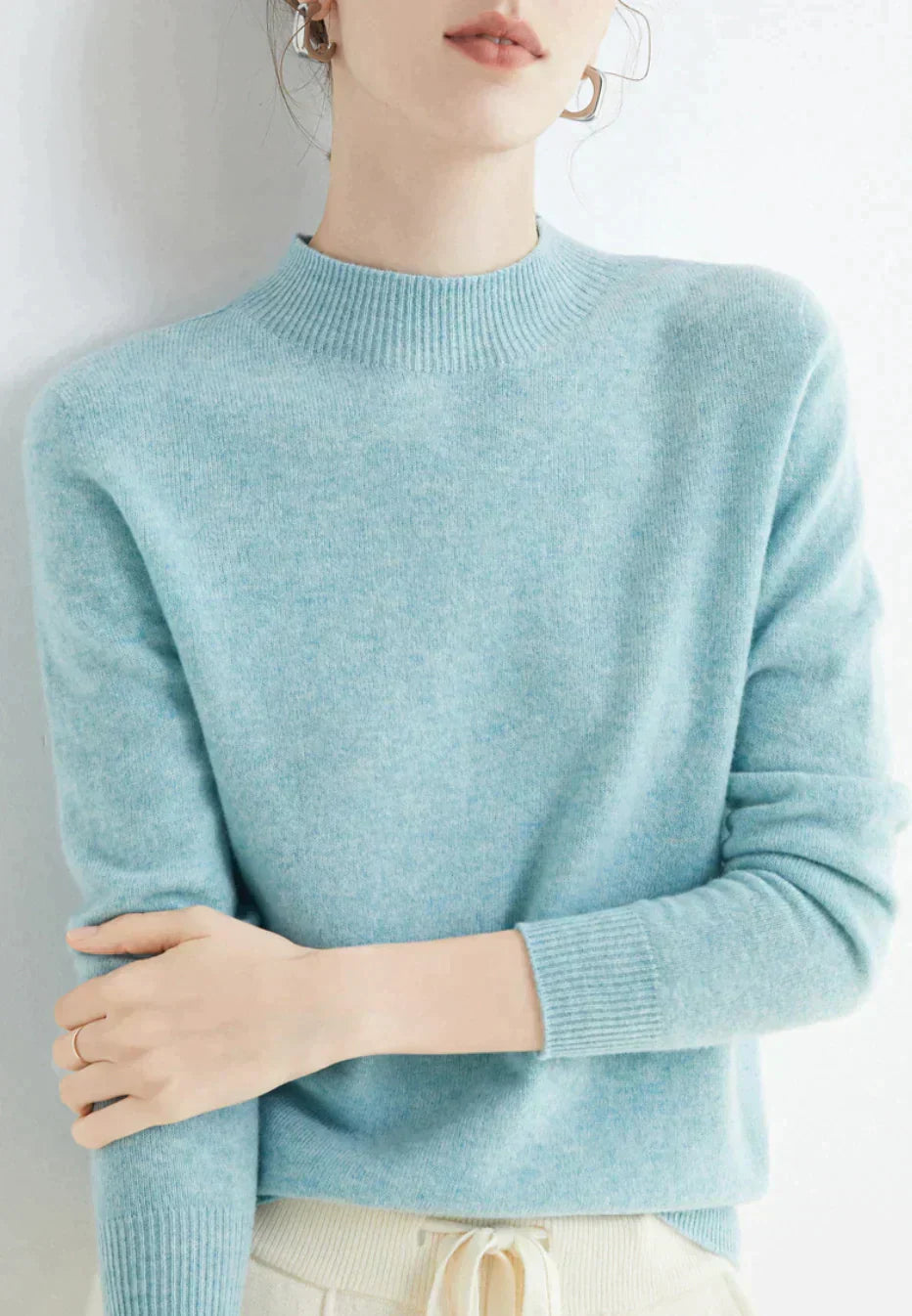 Pull Femme Cachemire – Manches Longues Doux & Luxueux | Style Élégant Automne Hiver
