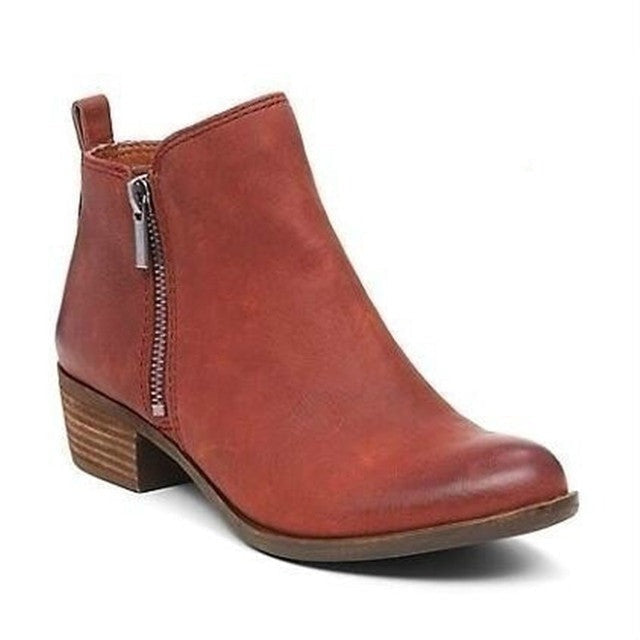 Bottines Femme Talon Bloc – Tige Aspect Cuir Bout Carré | Élégance & Confort Automne Hiver