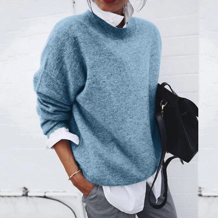 Pull Femme Cachemire – Coupe Ample Manches Longues Doux & Chaud | Style Élégant Automne Hiver