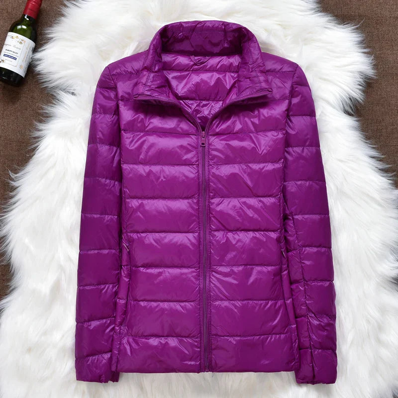 Doudoune Femme Ultra-Légère Capuche – Rembourrage Duvet Fermeture Zippée | Chaleur & Praticité