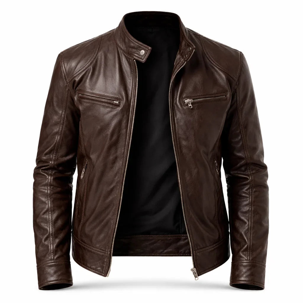 Blouson Biker Homme Cuir Véritable Slim Grande Taille – Coupe Ajustée | Toppest Edition