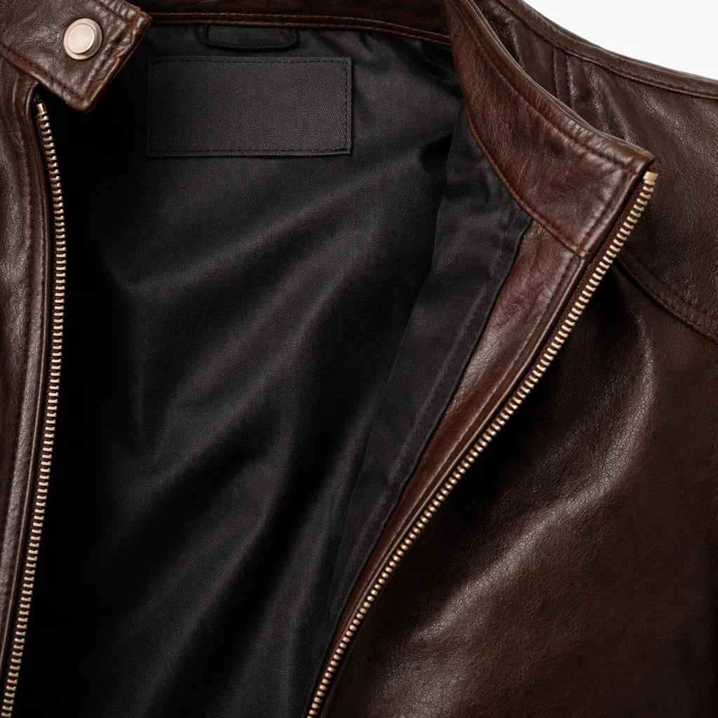 Blouson Biker Homme Cuir Véritable Slim Grande Taille – Coupe Ajustée | Toppest Edition
