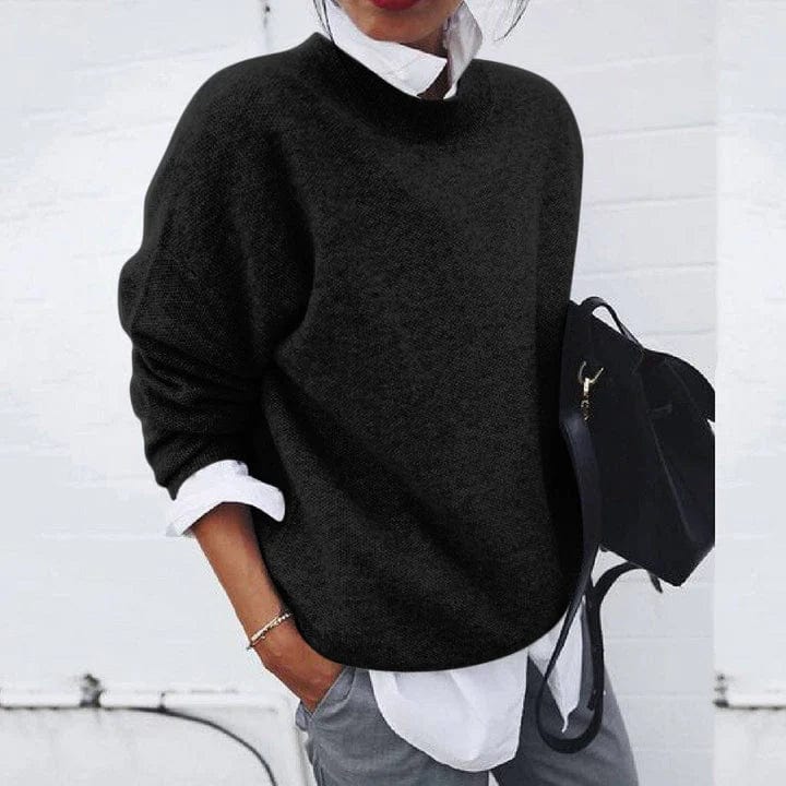 Pull Femme Cachemire – Coupe Ample Manches Longues Doux & Chaud | Style Élégant Automne Hiver