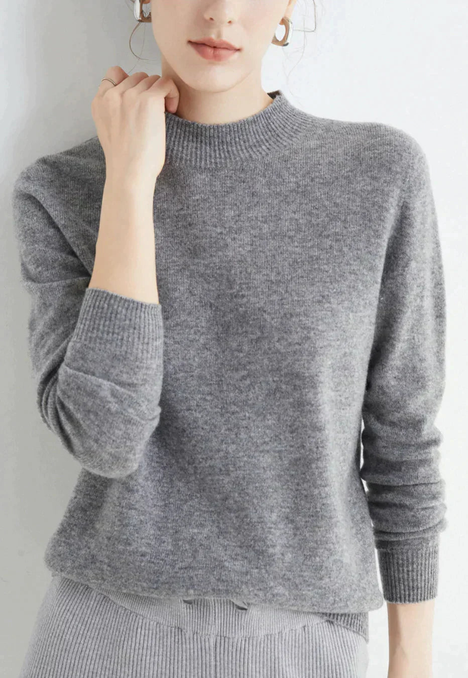 Pull Femme Cachemire – Manches Longues Doux & Luxueux | Style Élégant Automne Hiver