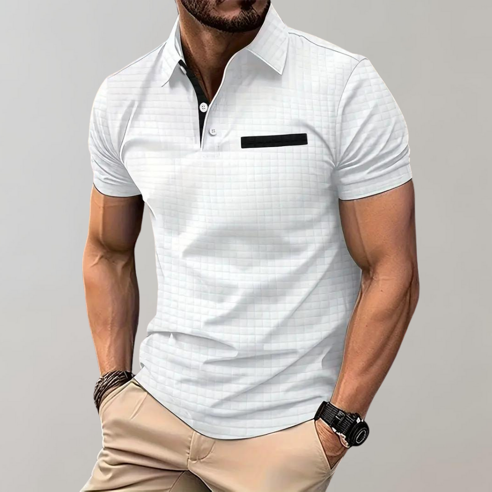 Polo Homme Texturé – Coupe Ajustée Détail Contrasté | Style Moderne & Casual Chic