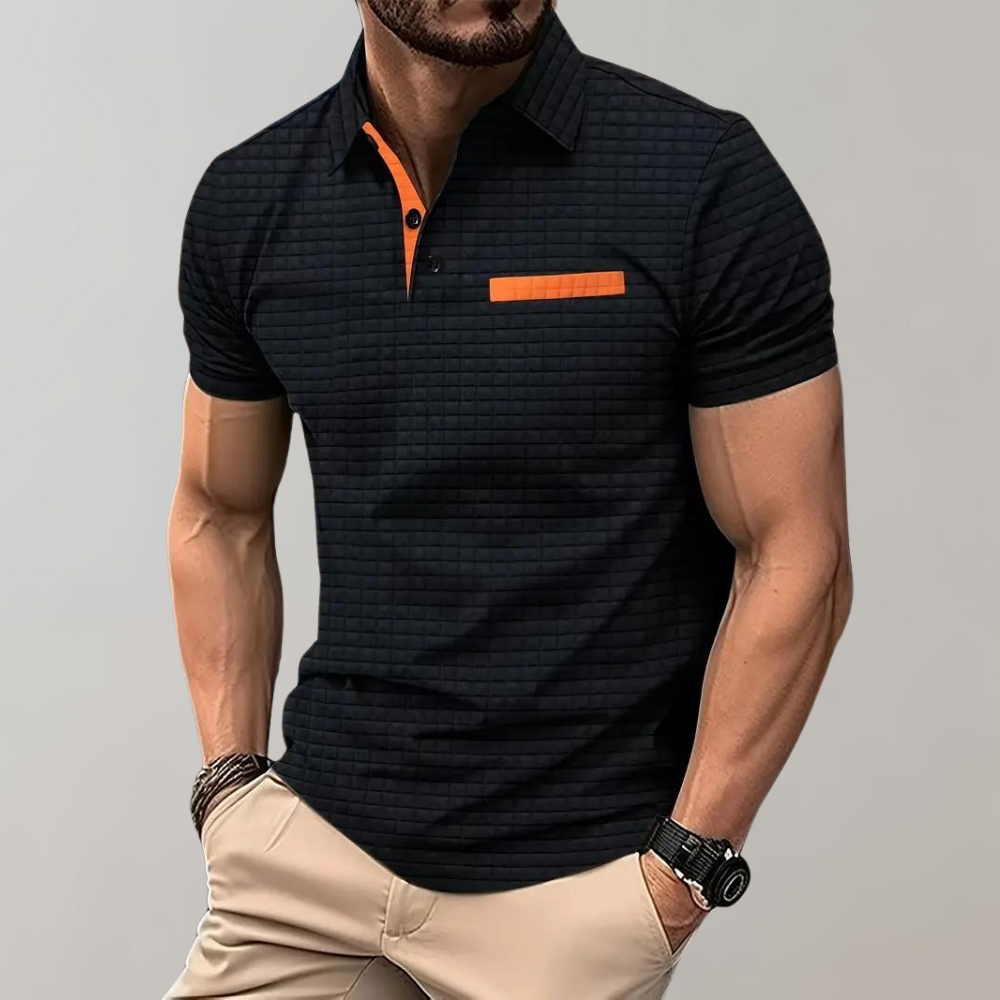 Polo Homme Texturé – Coupe Ajustée Détail Contrasté | Style Moderne & Casual Chic