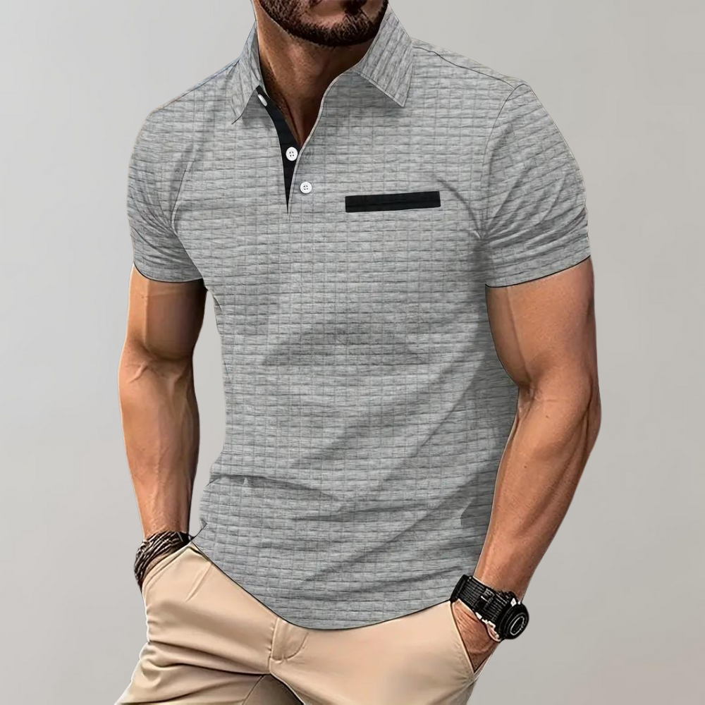 Polo Homme Texturé – Coupe Ajustée Détail Contrasté | Style Moderne & Casual Chic