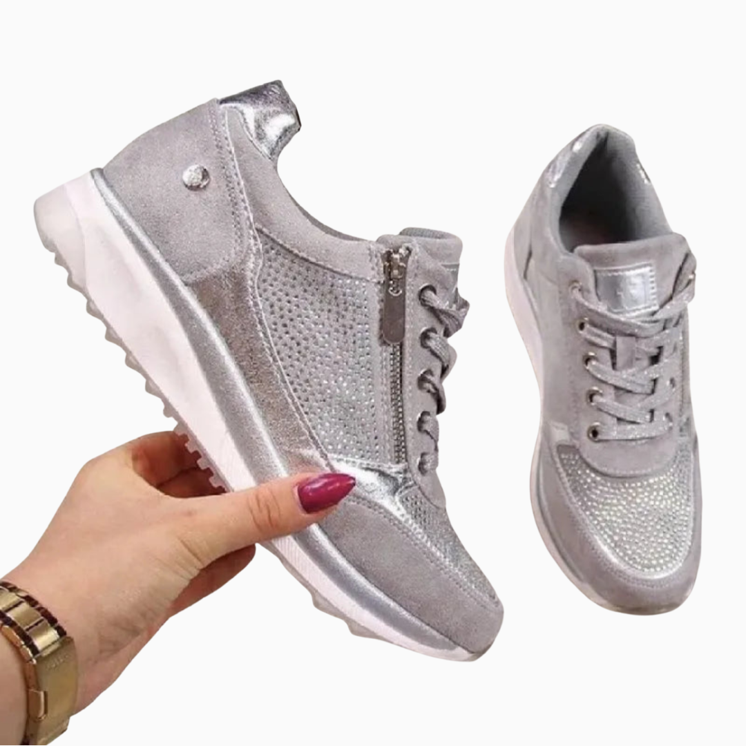 Baskets Femme Compensées – Lacets & Fermeture Éclair Latérale | Confort & Style Estival