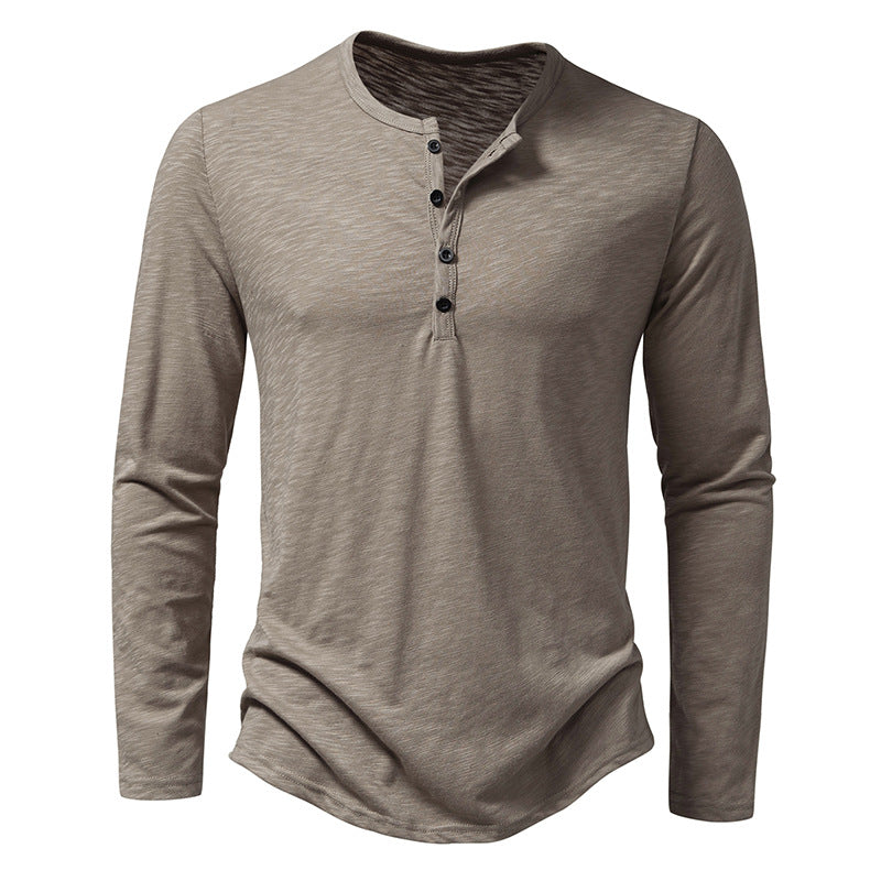 T-Shirt Henley Homme – Manches Longues Col Boutonné Tissu Doux | Casual & Intemporel