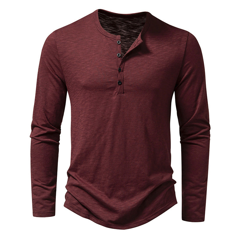 T-Shirt Henley Homme – Manches Longues Col Boutonné Tissu Doux | Casual & Intemporel