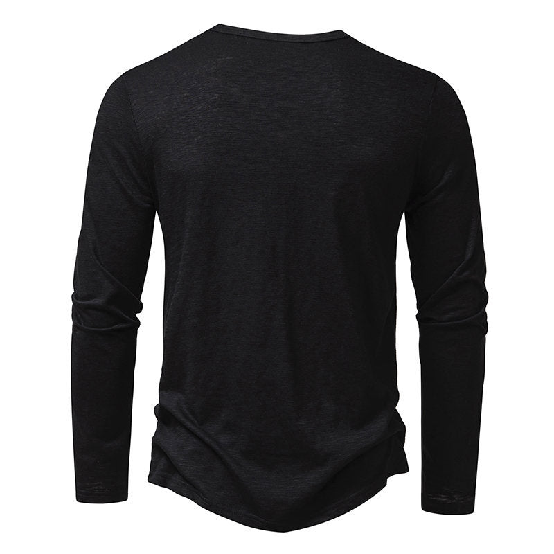 T-Shirt Henley Homme – Manches Longues Col Boutonné Tissu Doux | Casual & Intemporel