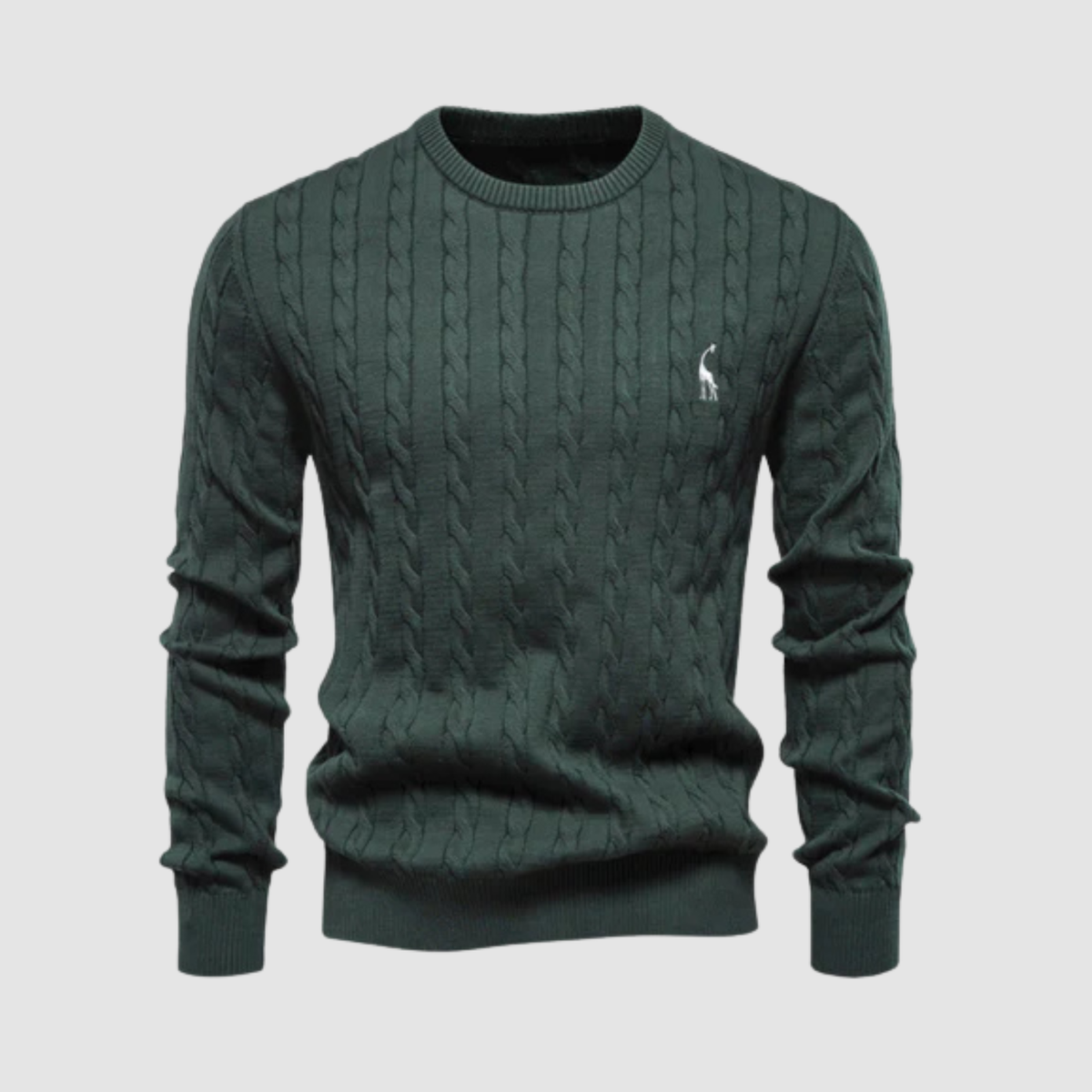 Pull Homme Maille Torsadée – Col Rond Style Polo Chaud | Élégance Casual Automne Hiver