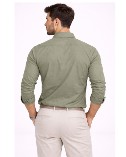 Chemise Homme Manches Longues – Poches Poitrine Coupe Ajustée | Style Casual Chic & Polyvalent