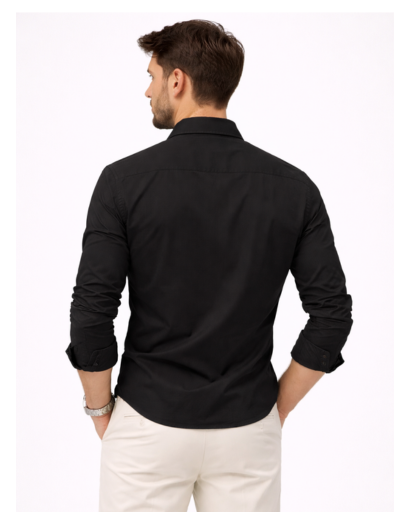 Chemise Homme Manches Longues – Poches Poitrine Coupe Ajustée | Style Casual Chic & Polyvalent