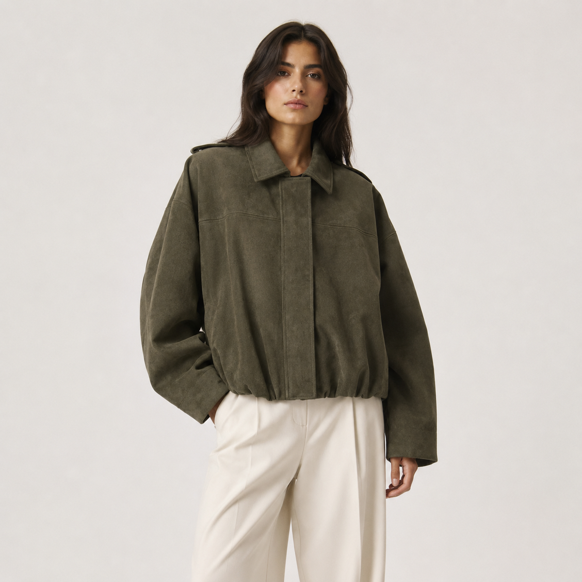 Veste Femme Suédine – Coupe Décontractée Style Casual Chic | Élégance Raffinée Automne Hiver