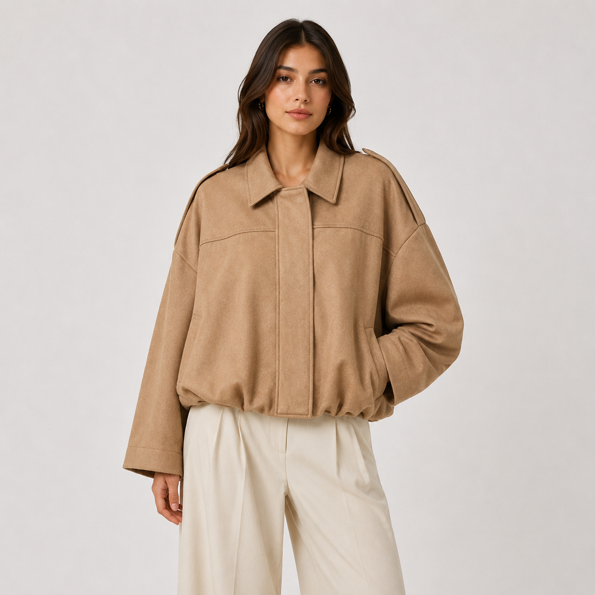 Veste Femme Suédine – Coupe Décontractée Style Casual Chic | Élégance Raffinée Automne Hiver