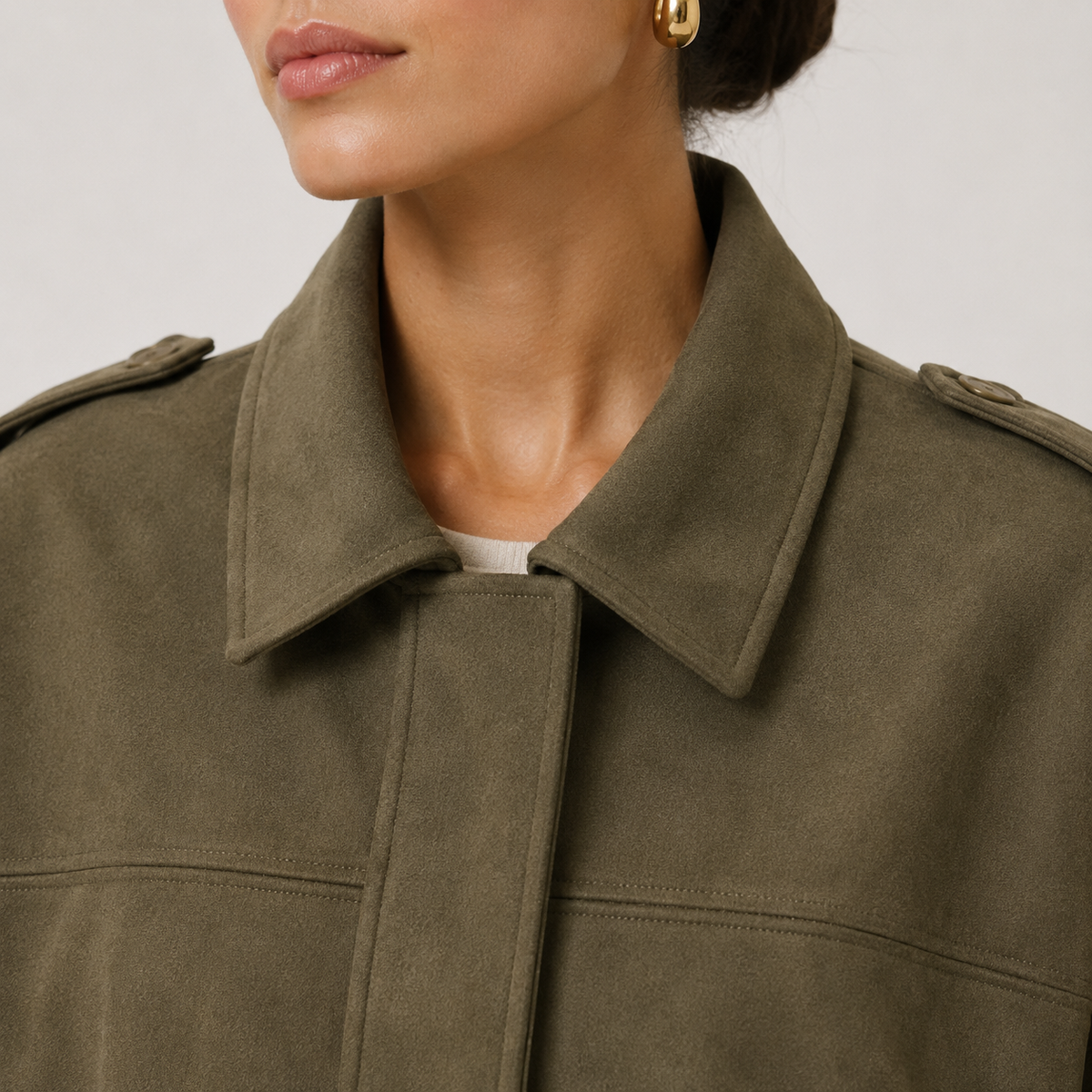 Veste Femme Suédine – Coupe Décontractée Style Casual Chic | Élégance Raffinée Automne Hiver