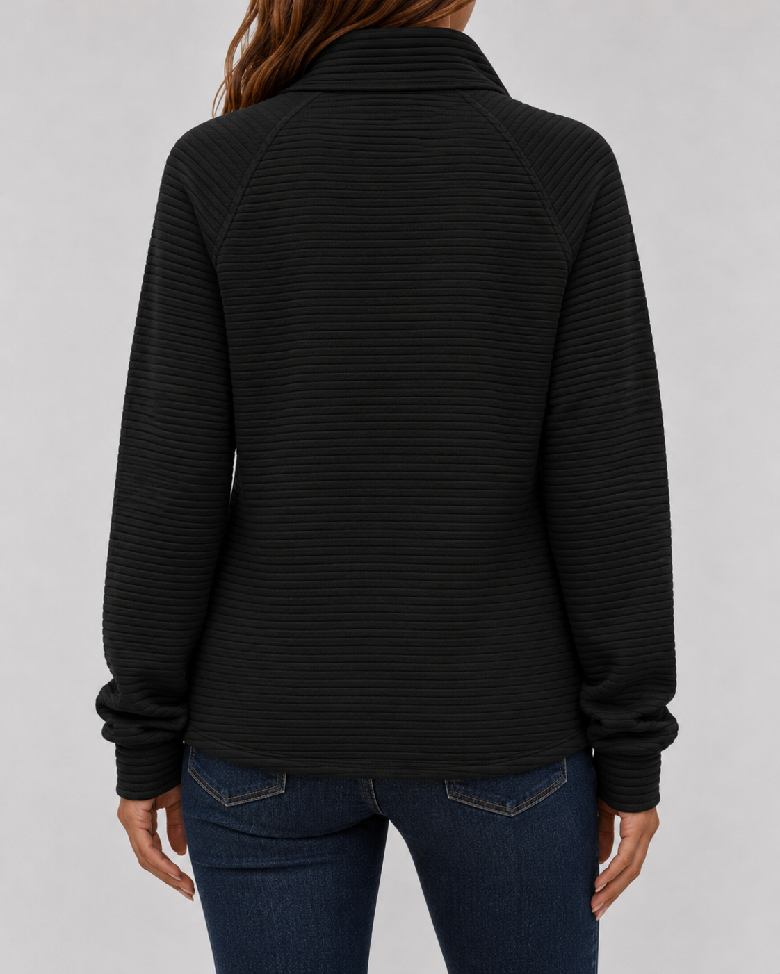 Pull Femme Col Zippé Côtelé Quarter-Zip – Maille Douce | Confort Polyvalent
