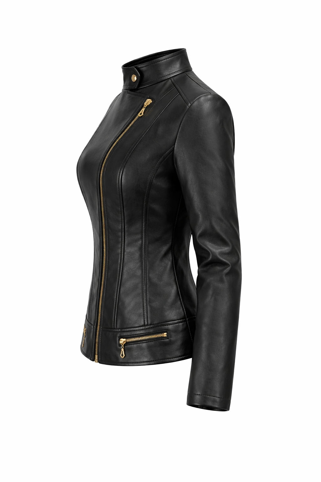 Blouson Biker Femme Cuir Véritable Matelassé – Coupe Ajustée | Dream Edition