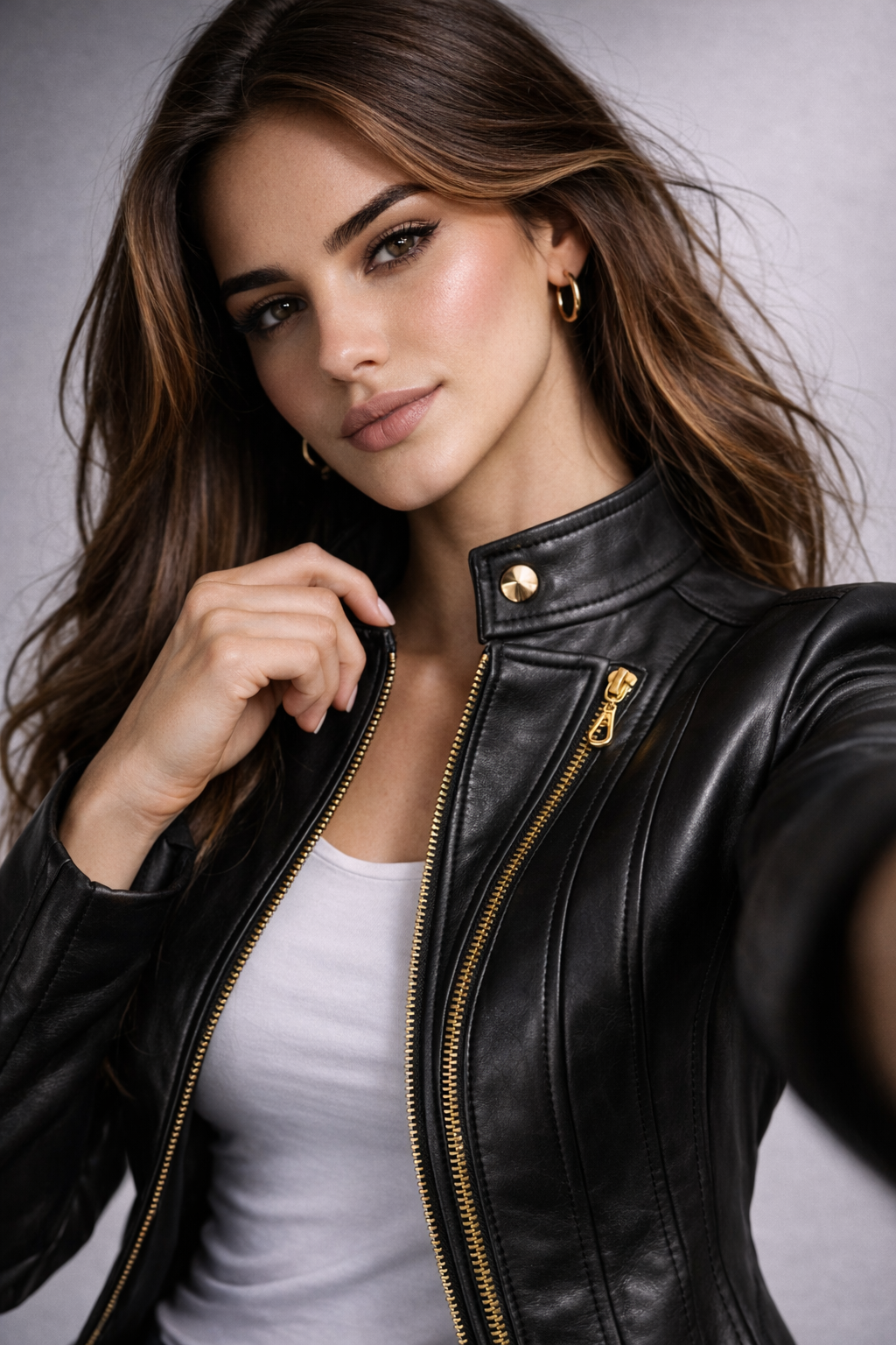 Blouson Biker Femme Cuir Véritable Matelassé – Coupe Ajustée | Dream Edition