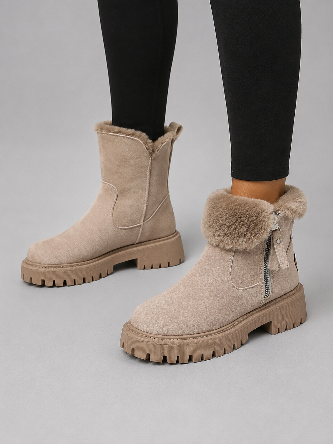 Bottines Femme Fourrées Lacets – Doublure Chaude Semelle Antidérapante | Confort Hiver