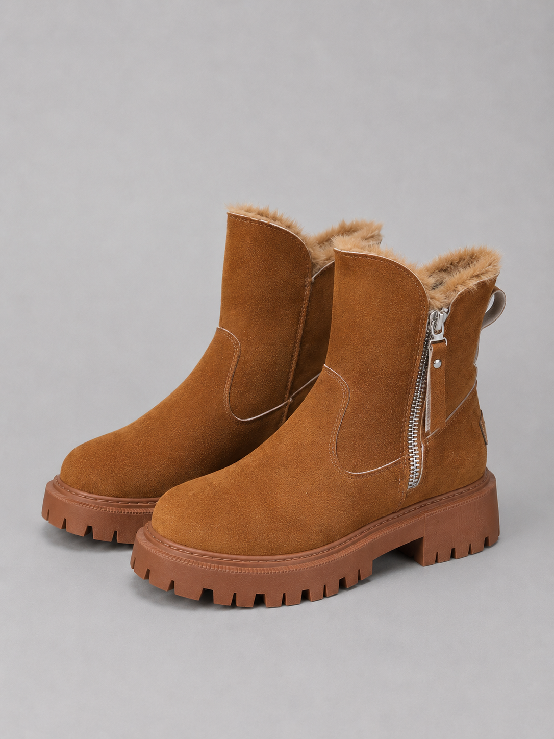 Bottines Femme Fourrées Lacets – Doublure Chaude Semelle Antidérapante | Confort Hiver