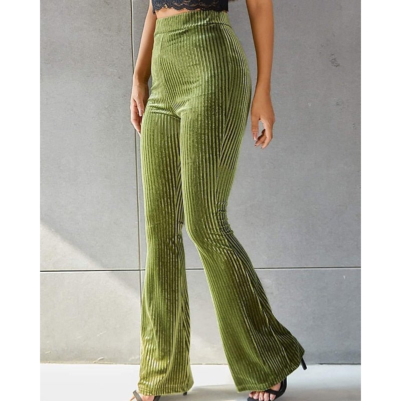 Pantalon Taille Haute Femme Vert Clair – Coupe Élégante Décontractée | Avani Pantalon