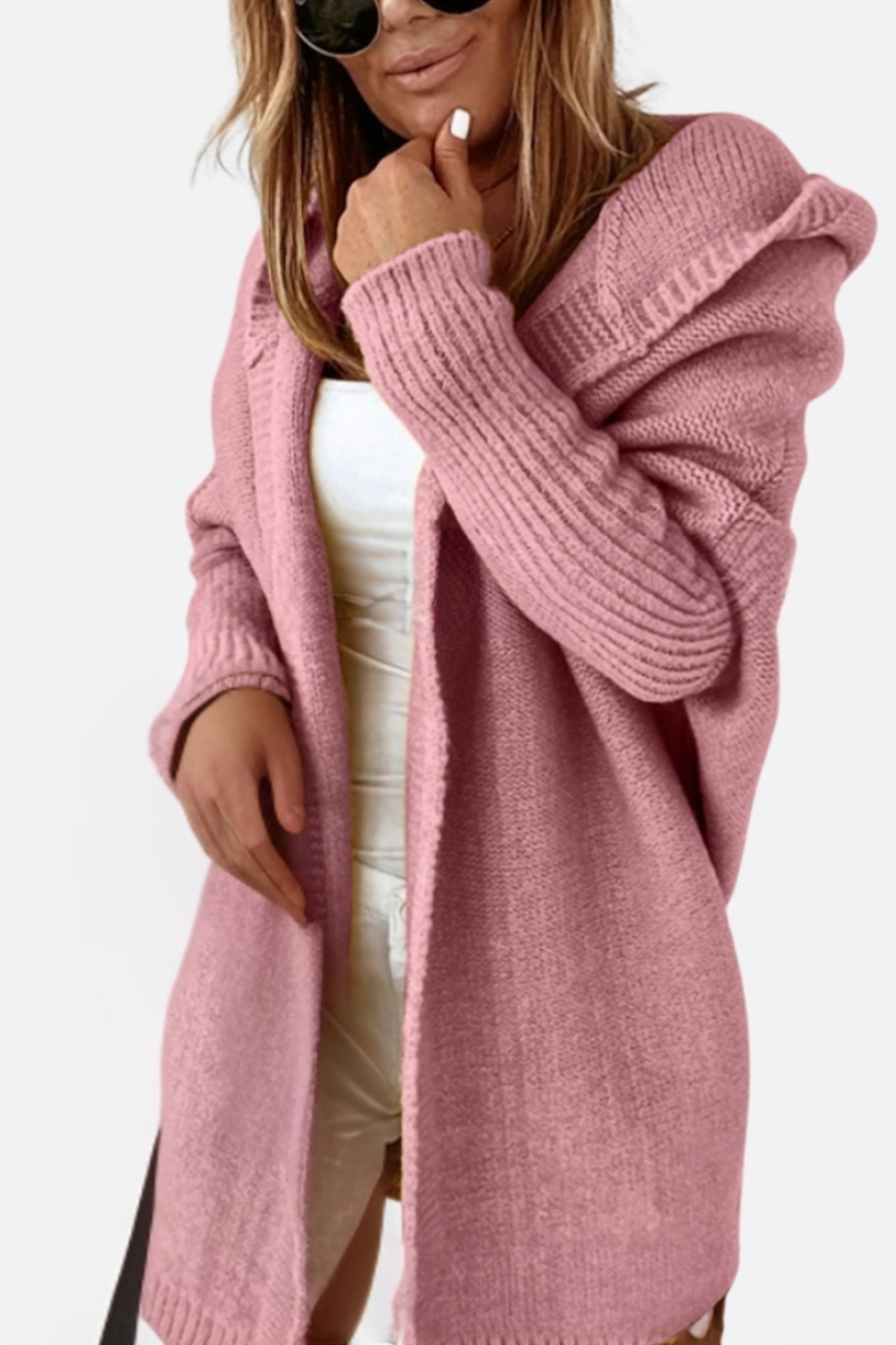 Cardigan Oversize Femme Capuche Maille Douce – Coupe Ample Confort | Nataly Edition Cosy
