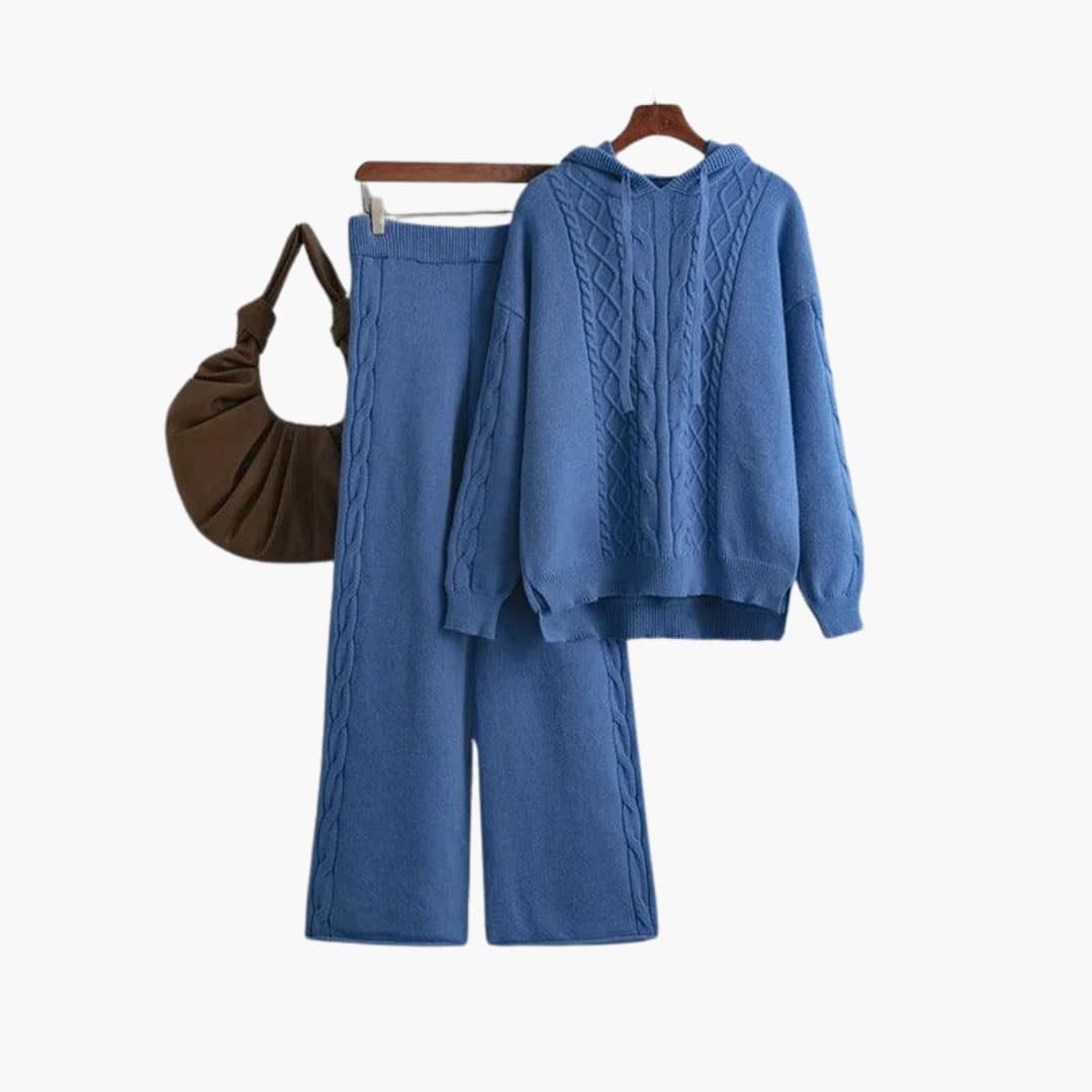 Ensemble Hoodie Oversize & Pantalon Large Femme – Maille Douce Taille Unique | Natalie Hiver